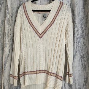 Urban Outfitters White Tennis Sweater
